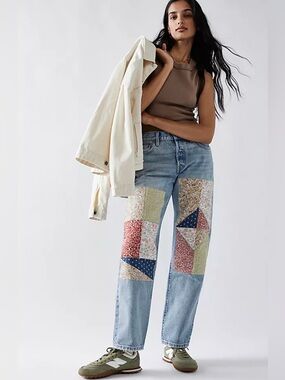 Levi’s Premium - 90s 501 150 Anniversary Patchwork Mid Rise Straight Leg Jeans